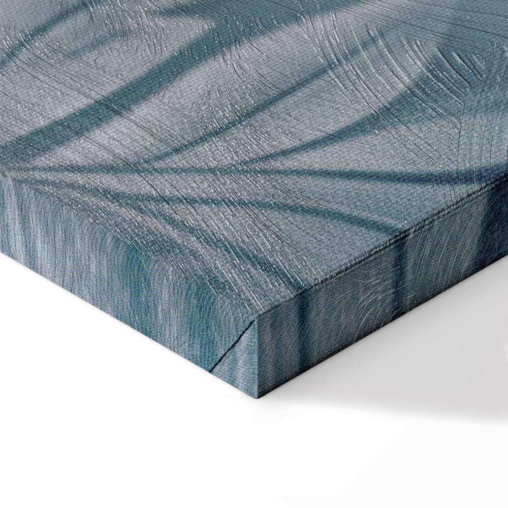 Leinwandbild - Ornaments in Worn Muted Turquoises: Delicate Plant Pattern