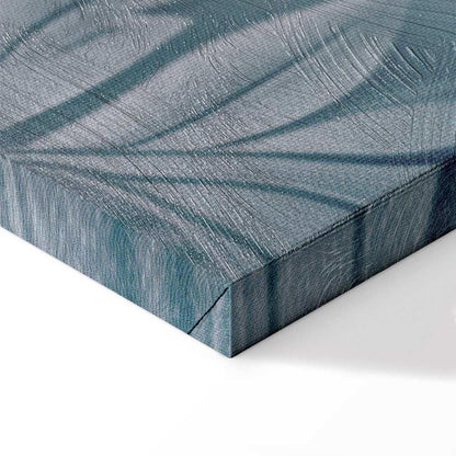 Leinwandbild - Ornaments in Worn Muted Turquoises: Delicate Plant Pattern