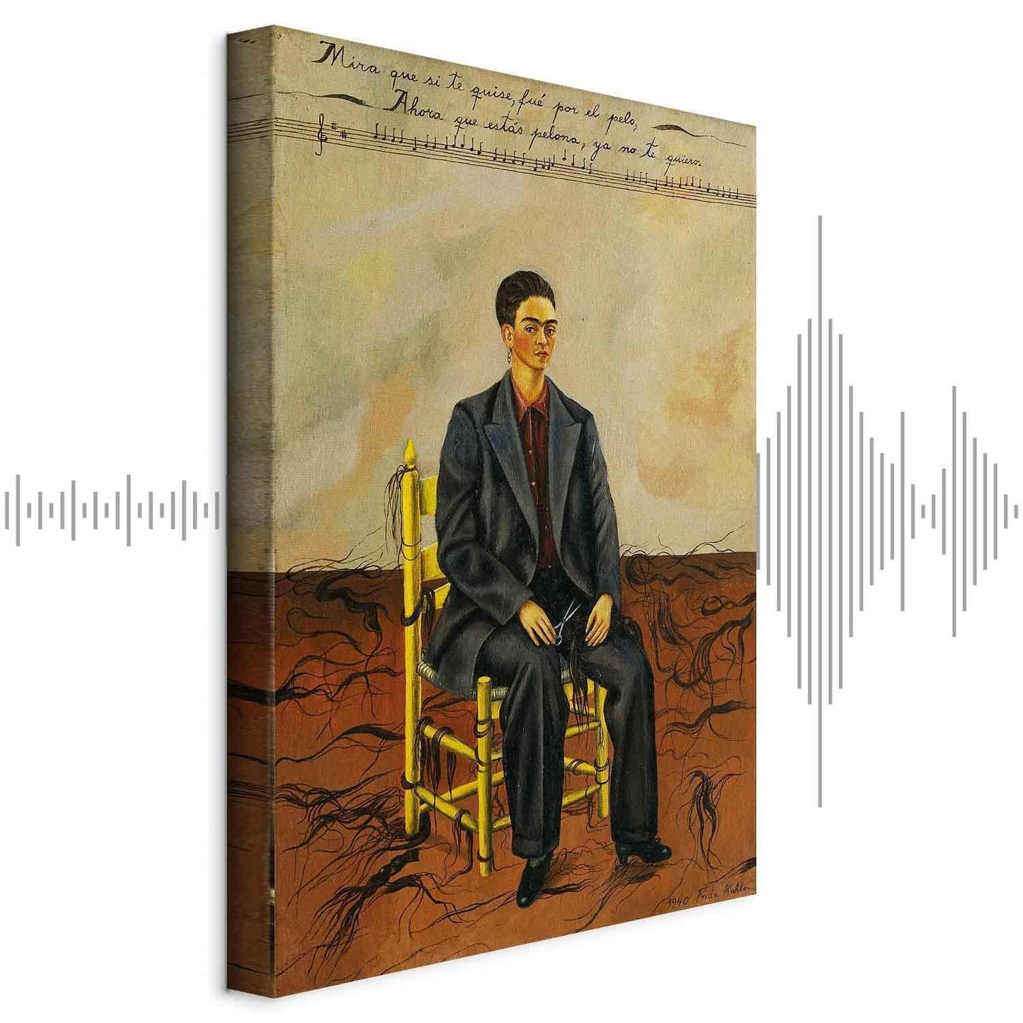 Leinwandbild - Frida Kahlo – Self-Portrait with Cropped Hair