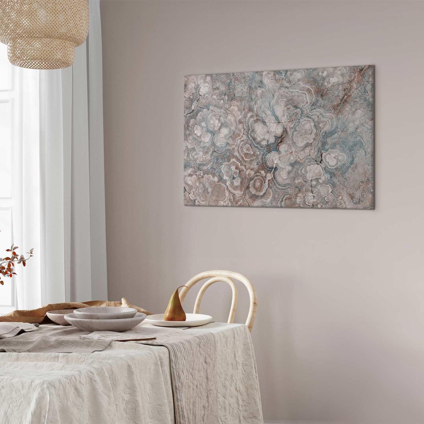 Leinwandbild - Marble flowers – natural stone structure in pastel colours