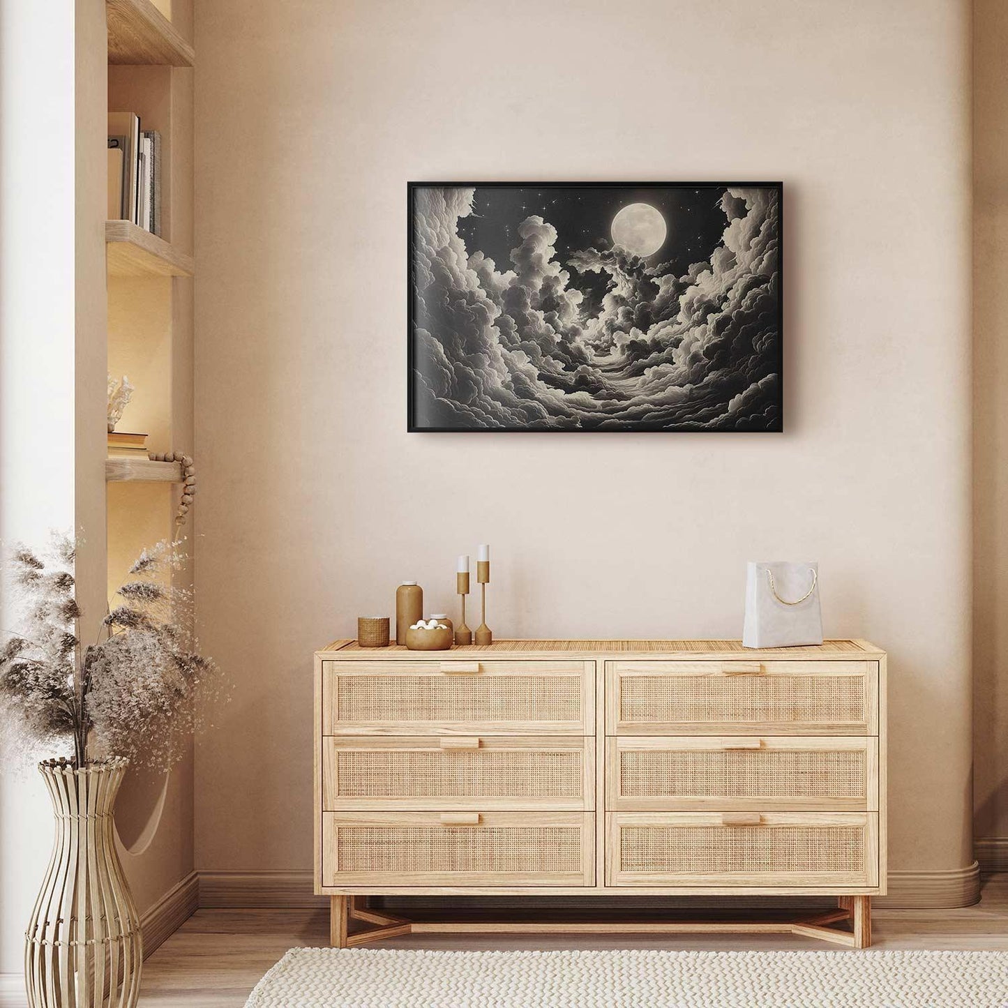 Poster - Moon and Stars Singing Among the Great Clouds Artgeist