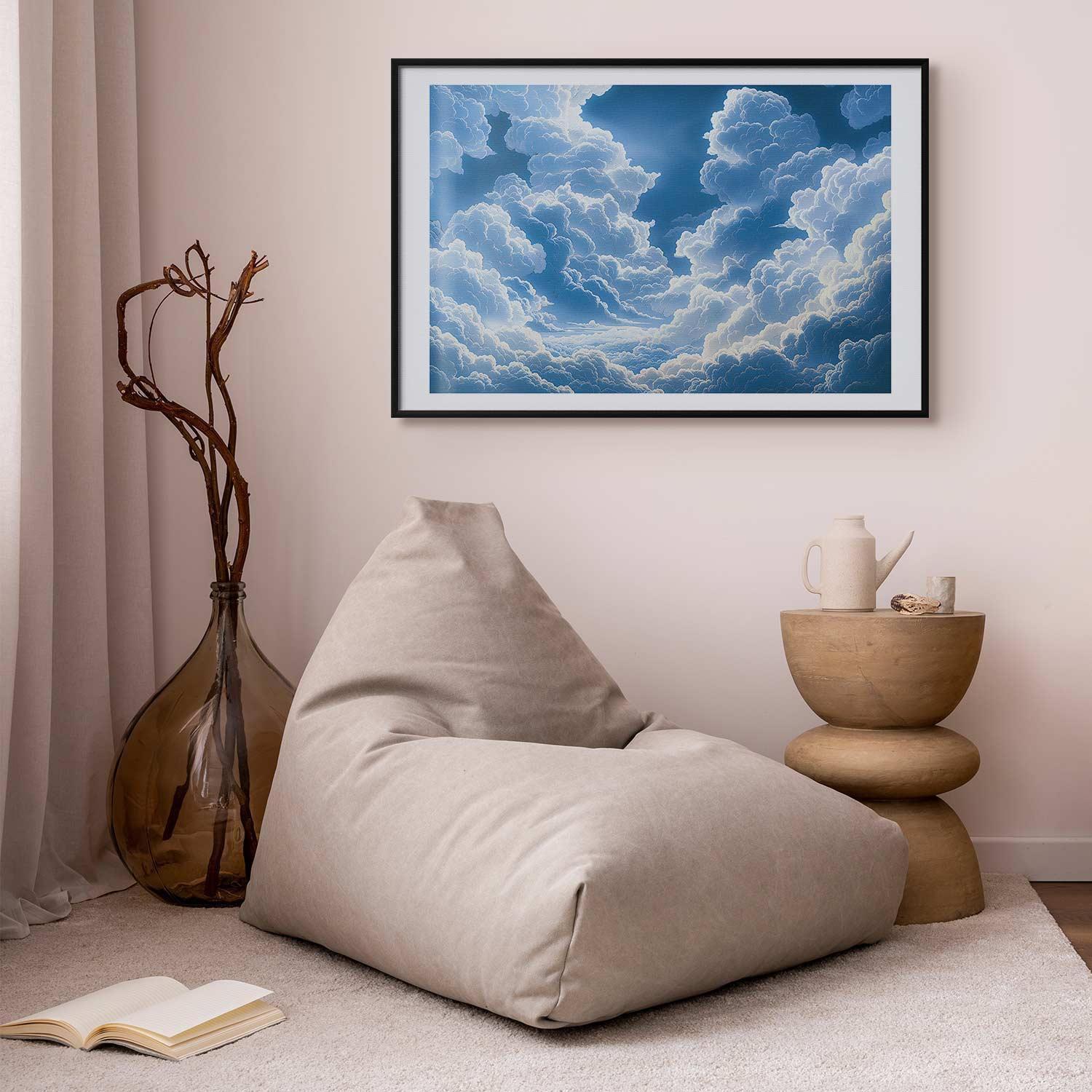 Poster - Blue Sky Breaking Through White, Fluffy Clouds Artgeist