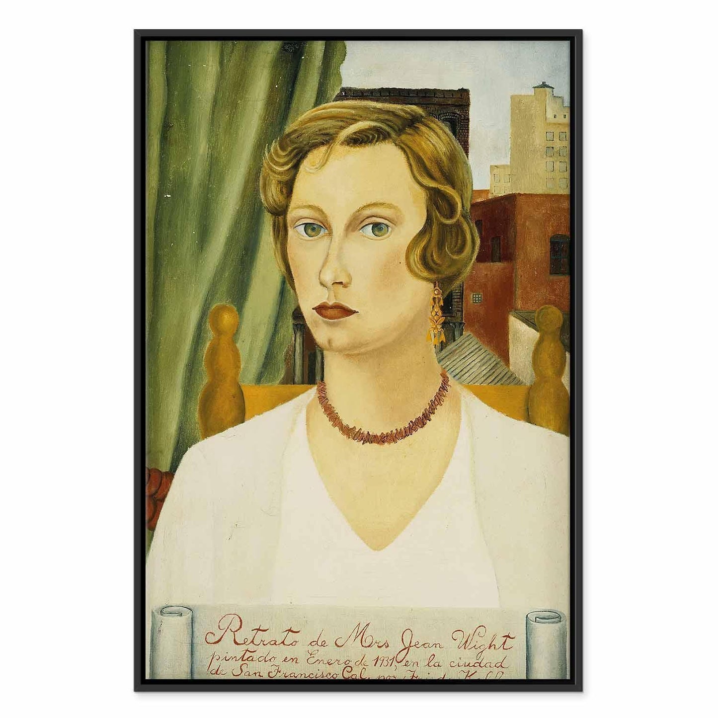 Leinwandbild - Frida Kahlo – Portrait of Mrs Jean Wight