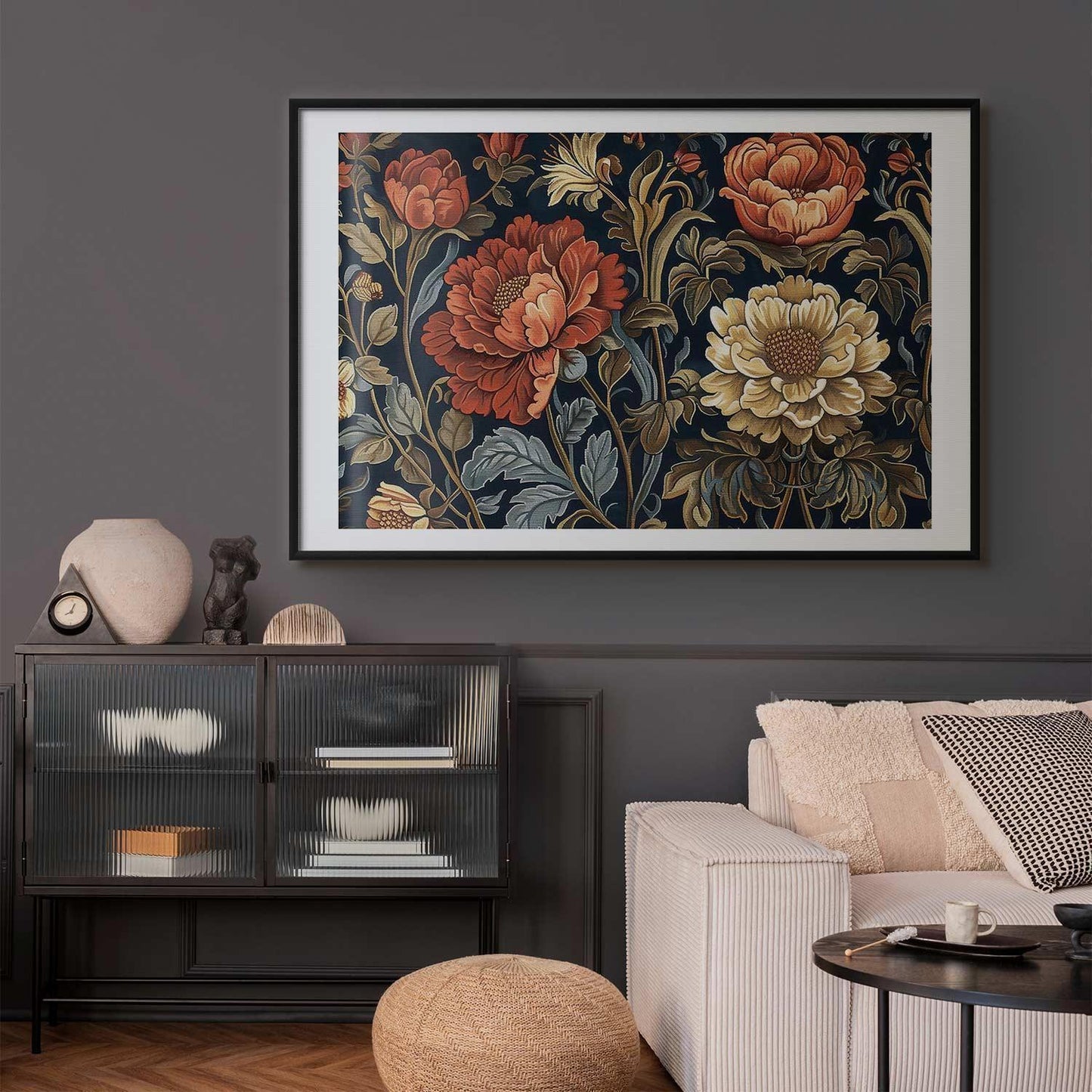 Poster - Tapestry Large Retro Flowers Artgeist