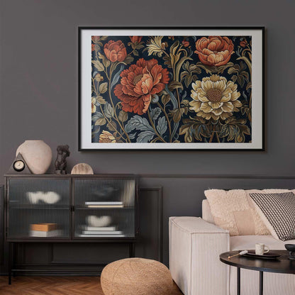 Poster - Tapestry Large Retro Flowers Artgeist