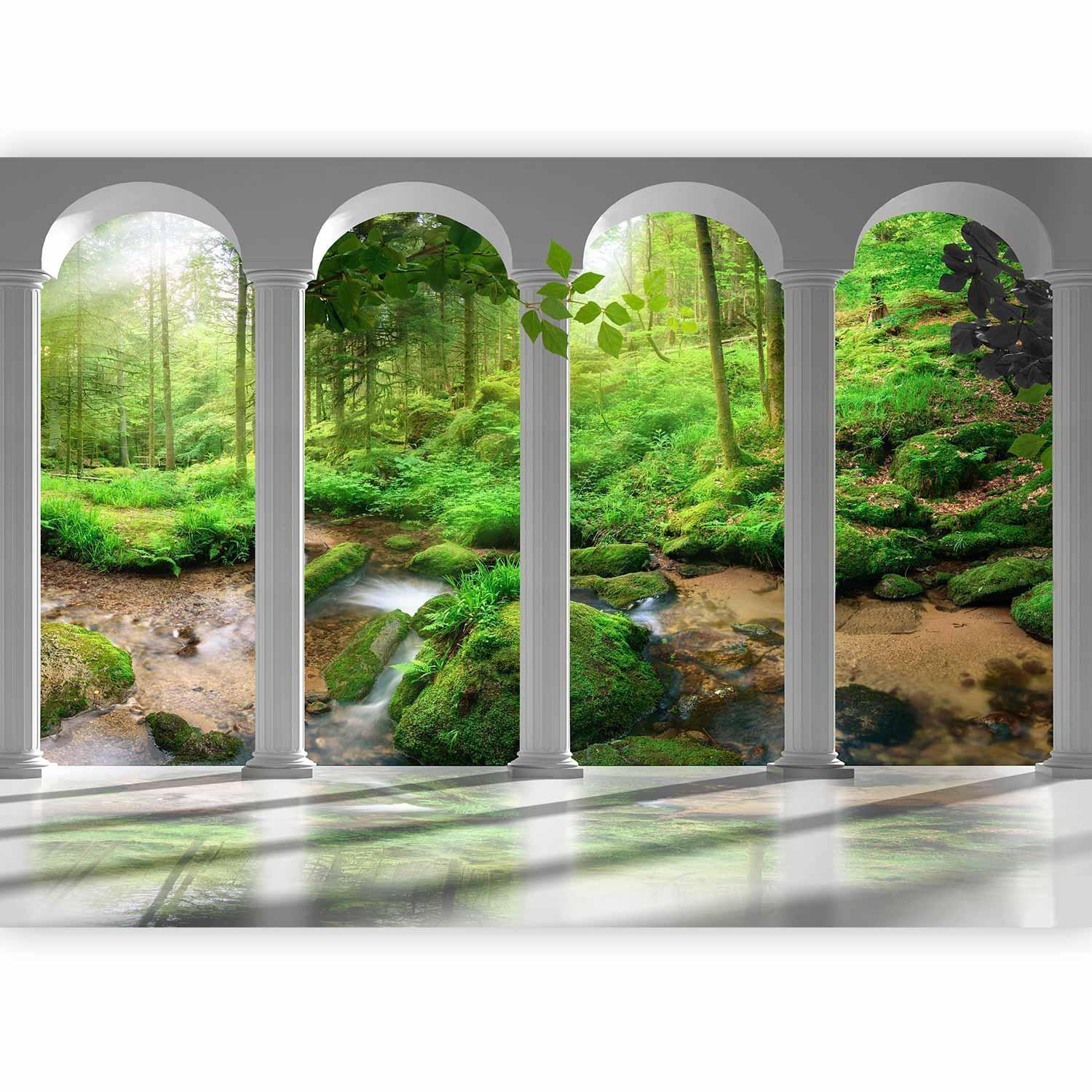 Fototapete - Pillars and Forest Artgeist