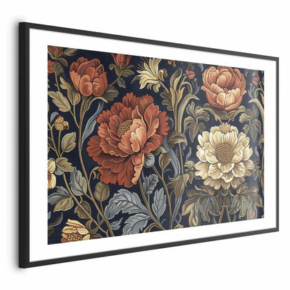 Poster - Tapestry Large Retro Flowers Artgeist