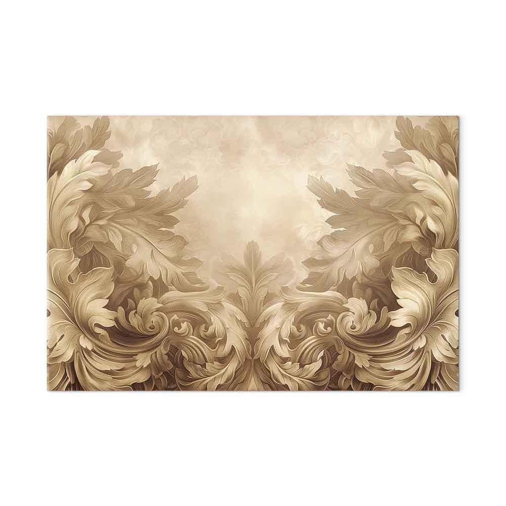 Leinwandbild - Carved Baroque Ornaments Rich Composition in Sepia Colors