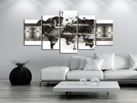 Leinwandbild - Metal World Map II