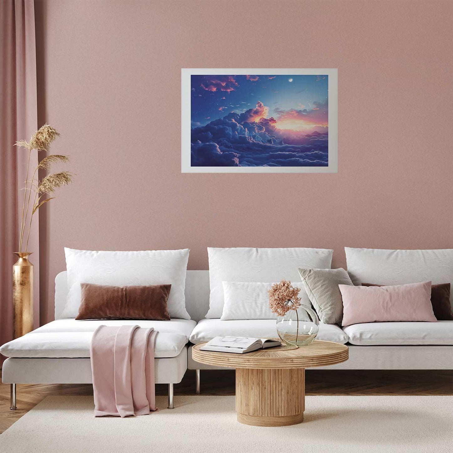 Poster - Night Concert in the Mountains: Clouds Illuminated by the Last Rays of the Sun