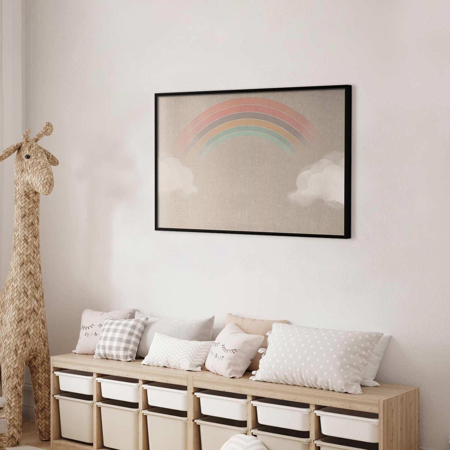 Poster Regenbogen im Regen – Sanfte Farben, leise Magie