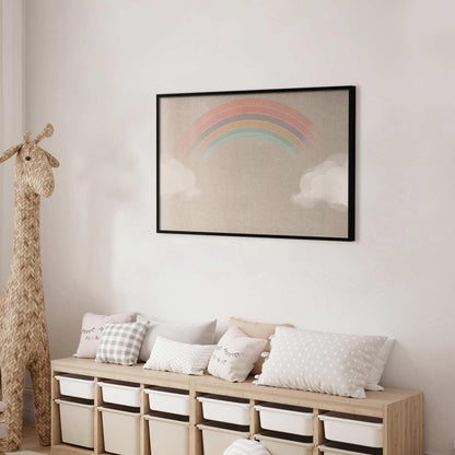 Poster Regenbogen im Regen – Sanfte Farben, leise Magie