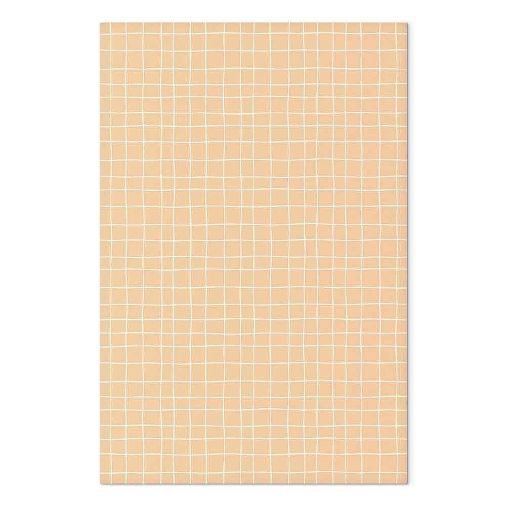 Leinwandbild - Waving Lines - Creamy Grid on a Noisy Pastel Background