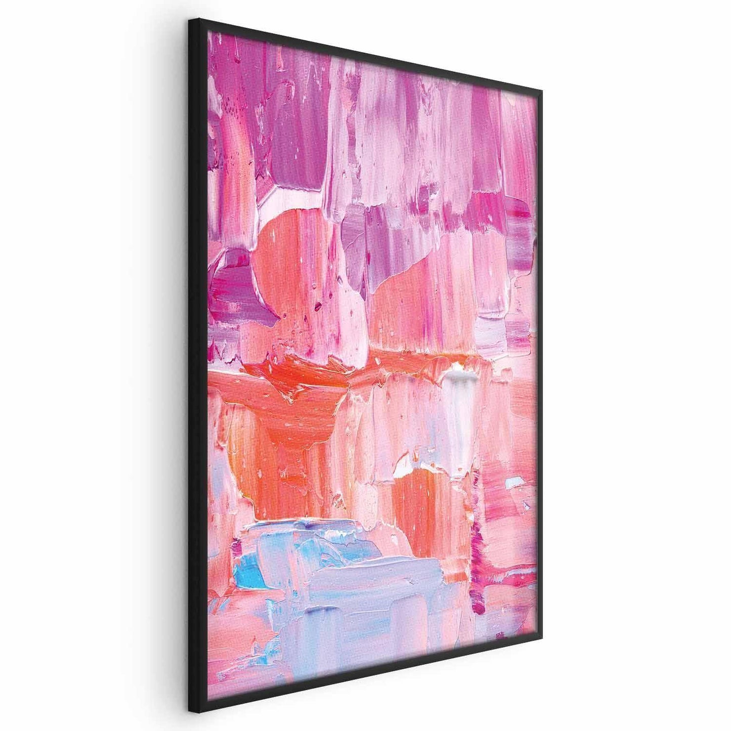 Poster - Colorful Strokes - intense shades of pink and purple on canvas