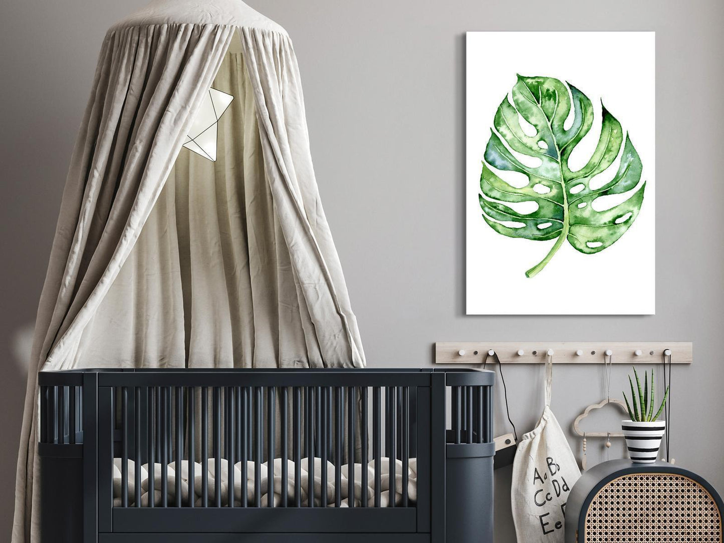 Leinwandbild - Watercolor Monstera (1 Part) Vertical