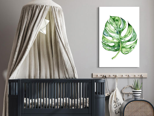 Leinwandbild - Watercolor Monstera (1 Part) Vertical
