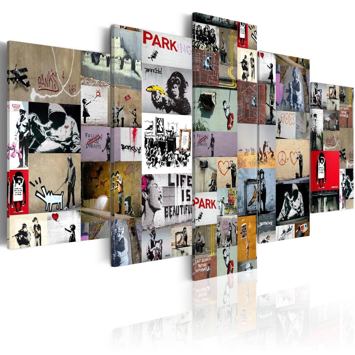 Leinwandbild - Art of Collage: Banksy IV