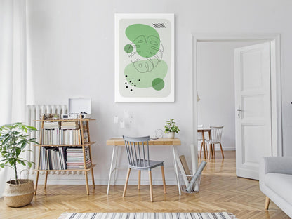Leinwandbild - Green Aesthetics of Monstera (1 Part) Vertical Artgeist