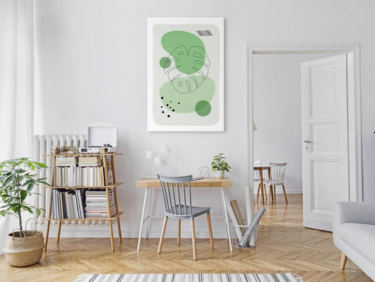 Leinwandbild - Green Aesthetics of Monstera (1 Part) Vertical Artgeist