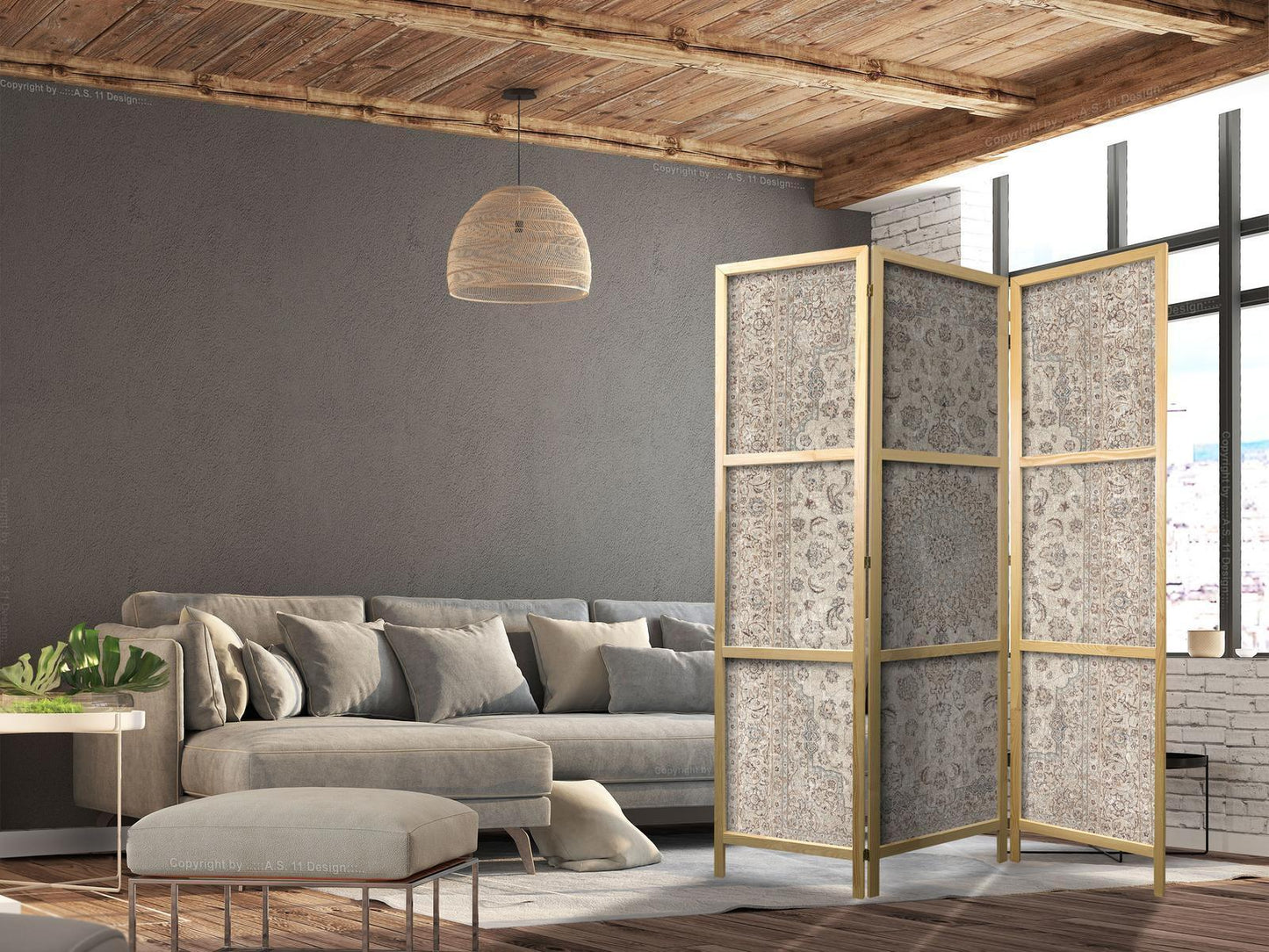 Japanischer Paravent - Desert Nights - Ornamented Persian Carpet in Muted Colors Artgeist