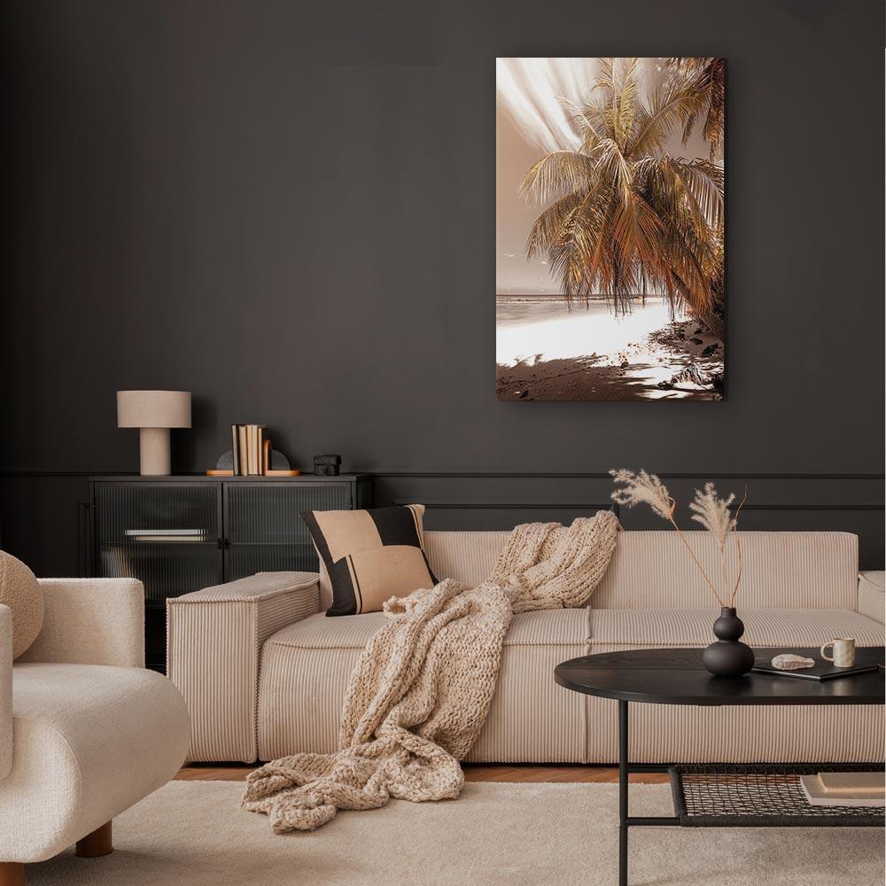 Leinwandbild - Palm Shadow (1 Part) Vertical