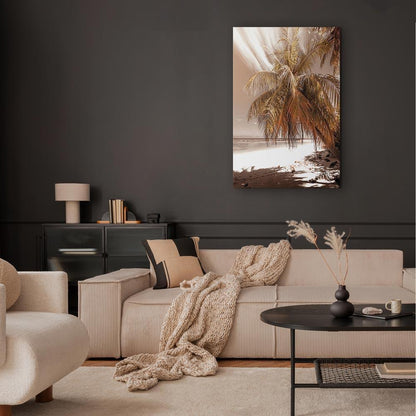 Leinwandbild - Palm Shadow (1 Part) Vertical