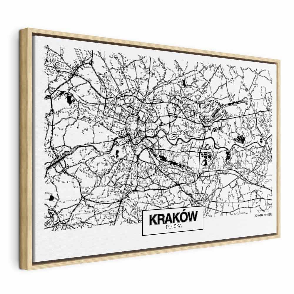 Leinwandbild - City Plan: Krakow (1 Part) Wide