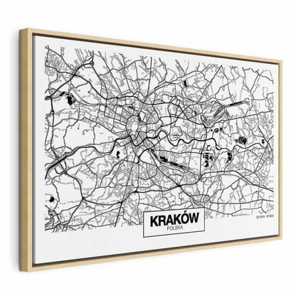 Leinwandbild - City Plan: Krakow (1 Part) Wide