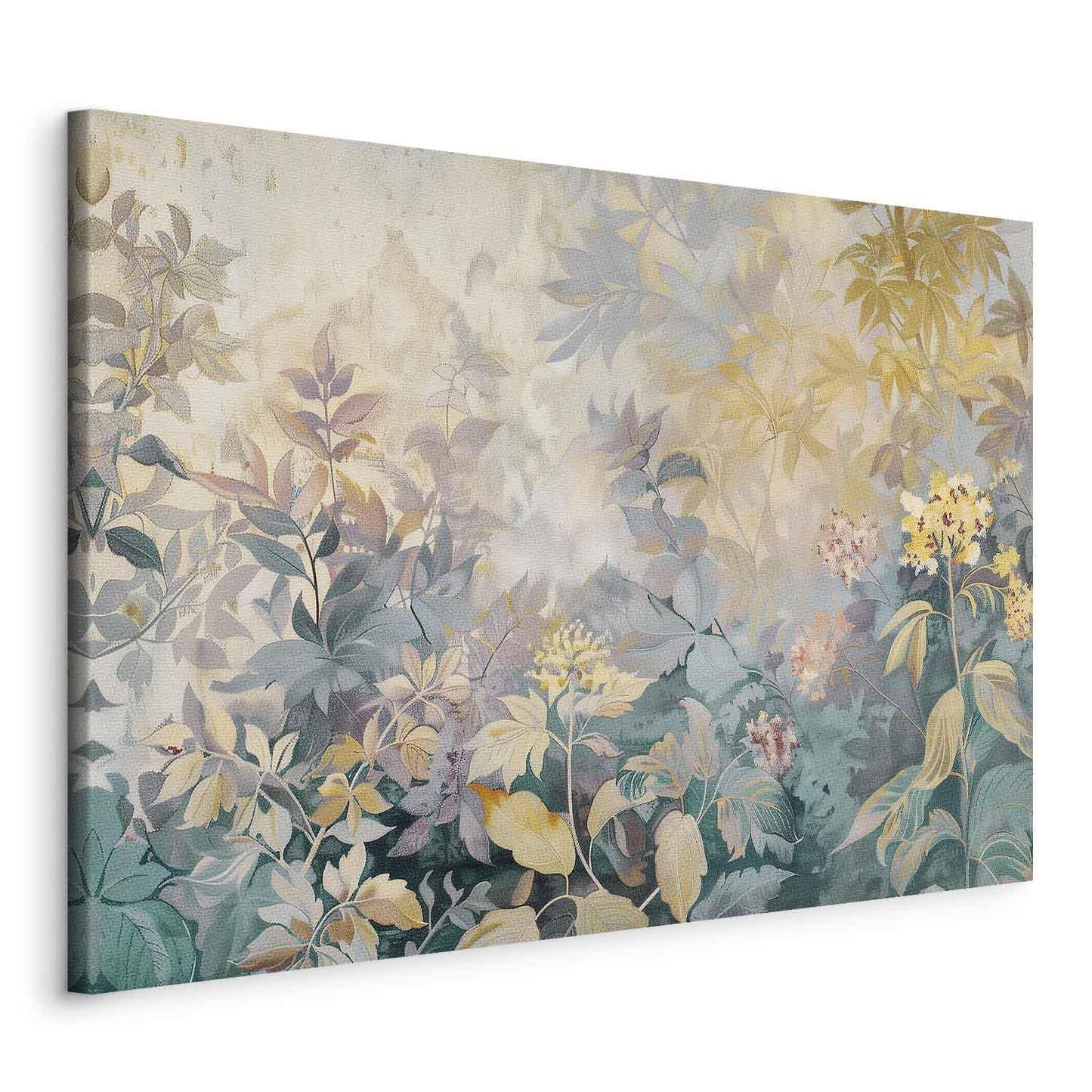Leinwandbild - Tapestry Pattern with a Meadow and Flowers Kilim with a Spring Motif Artgeist