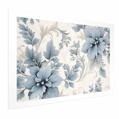 Poster - Turquoise Ornamental Retro Flowers Artgeist