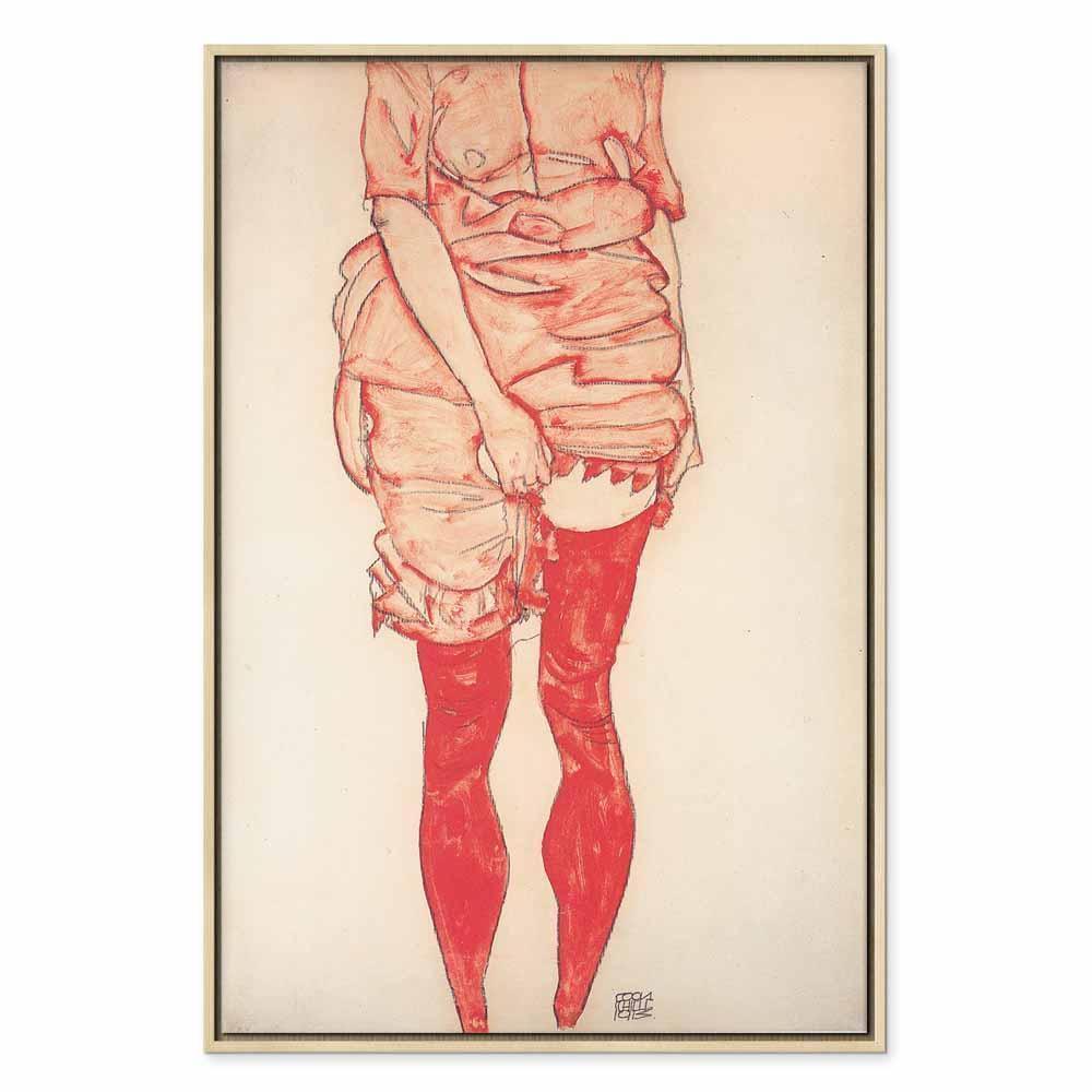 Leinwandbild - Egon Schiele – Standing Woman in Red