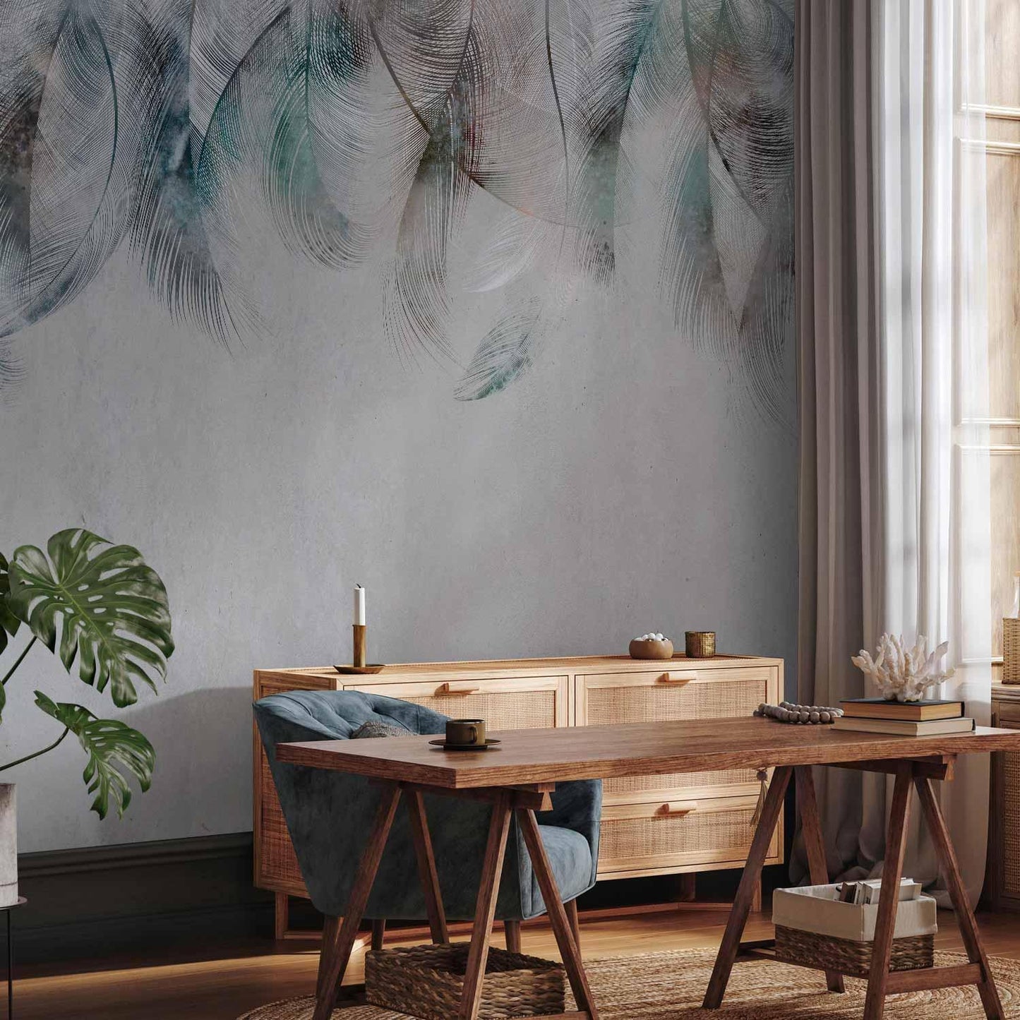 Fototapete - Colourful Feathers