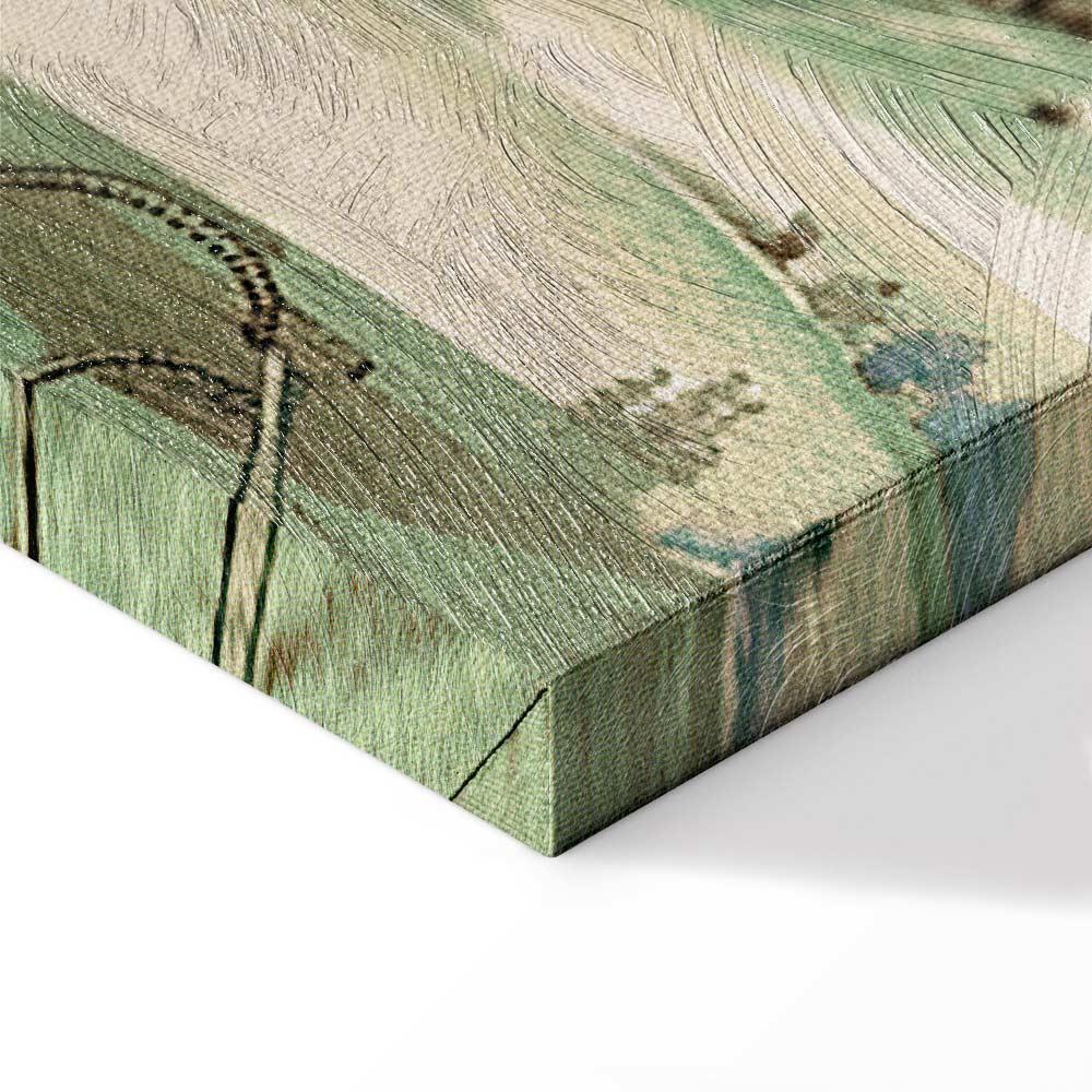 Leinwandbild - Landscape with Green Fields and Trees Tuscan Sunny View