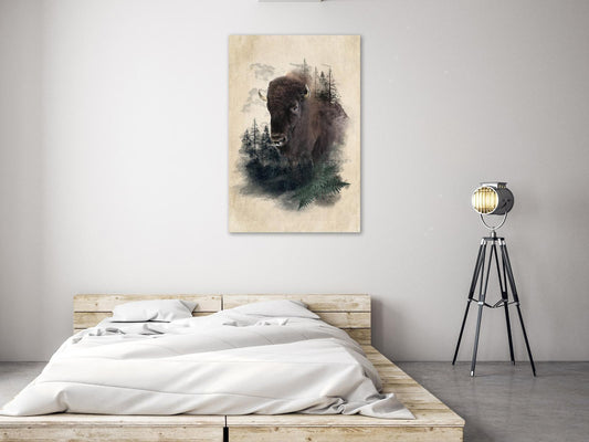 Leinwandbild - Stately Buffalo (1 Part) Vertical Artgeist