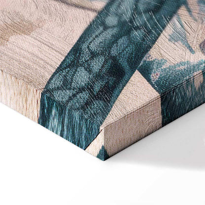 Leinwandbild - Mountainous Coast with Trees and Rocks in Light Pastel Blues