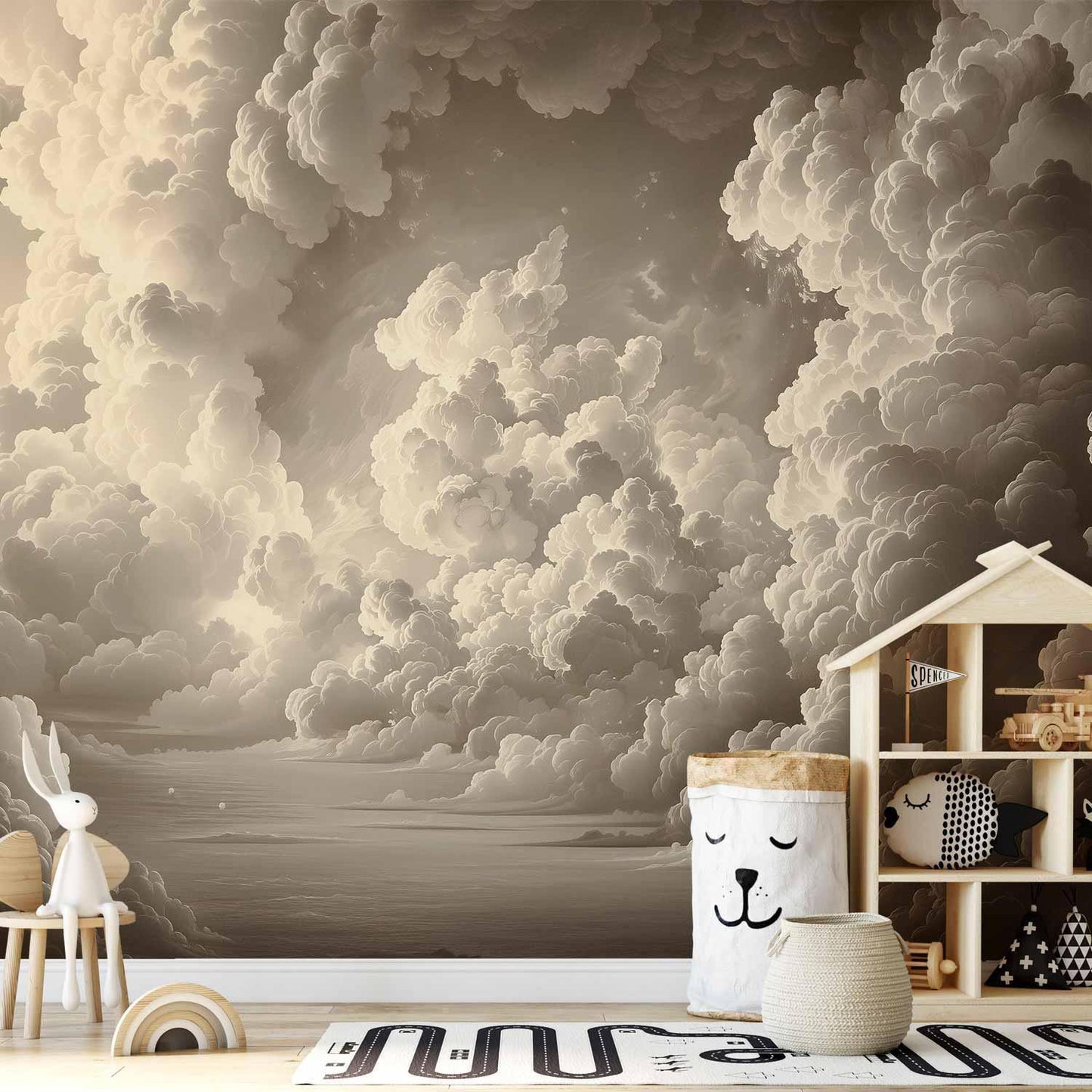 Fototapete - Whisper of Illuminated Clouds: Soft Play of Light in the Theater of the Heavens Artgeist