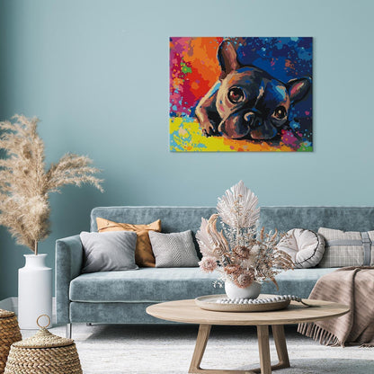Malen nach Zahlen - Colourful French bulldog
