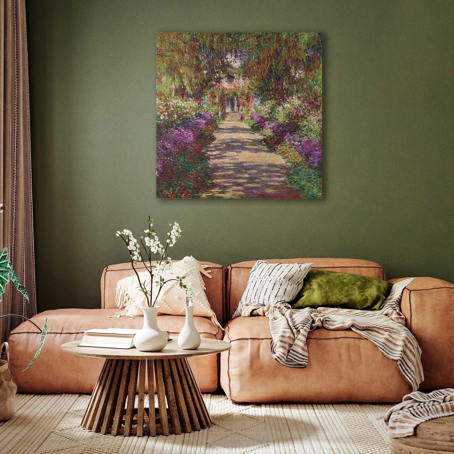 Leinwandbild - Claude Monet – A Pathway in Monet's Garden