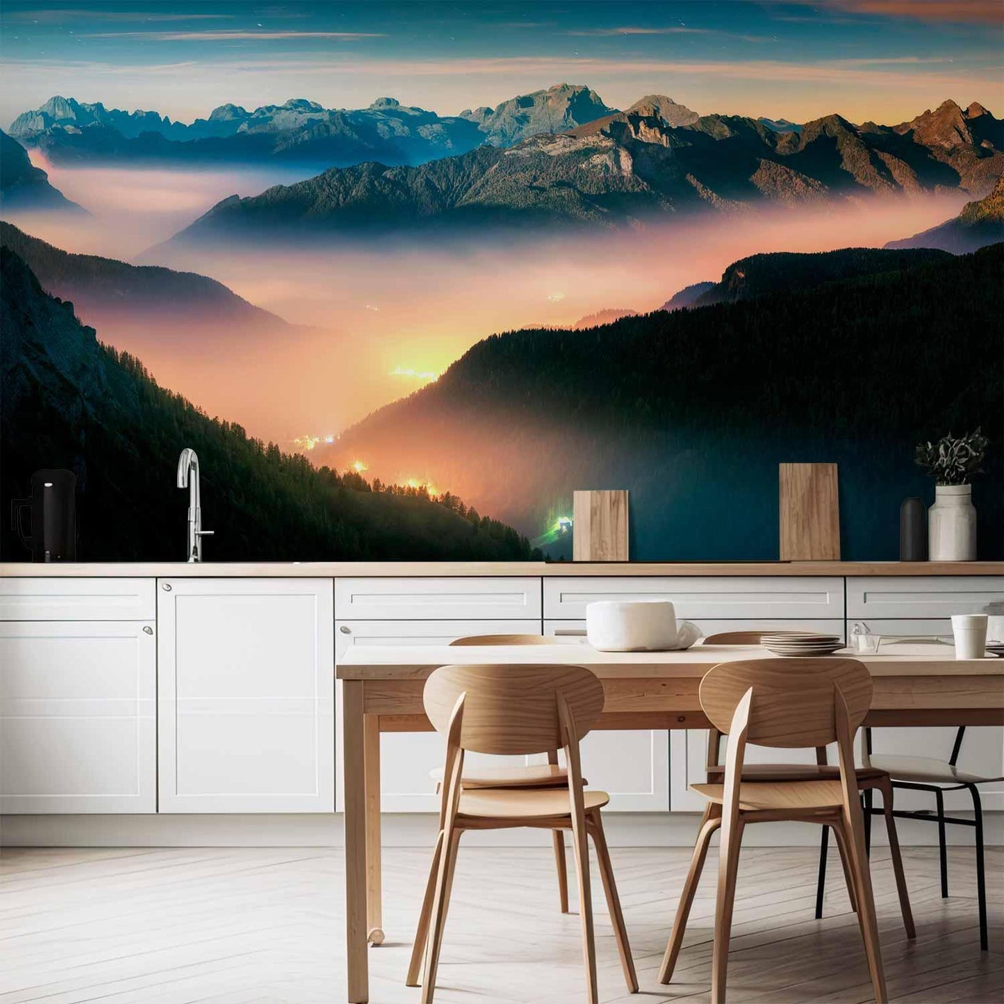 Fototapete - Bergatem - Majestätische Berglandschaft Artgeist