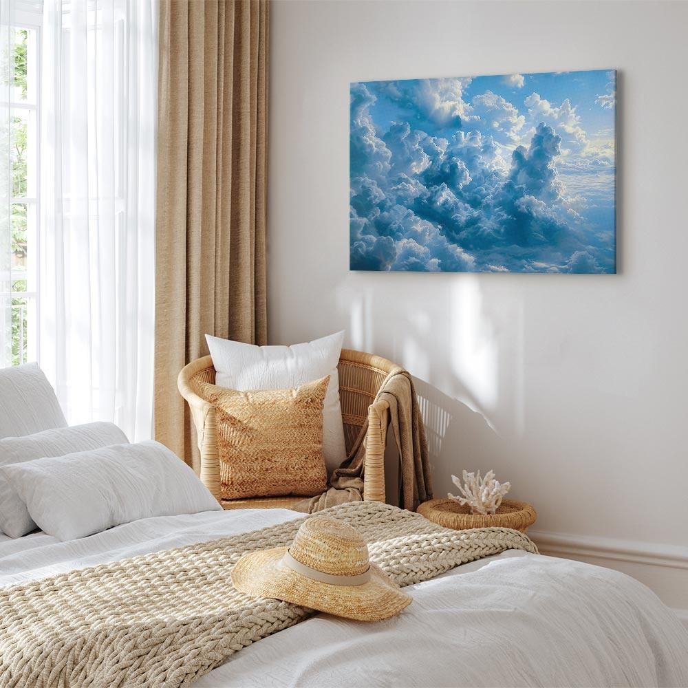 Leinwandbild - Ocean in the Air: Waving Clouds Reflecting Morning Light