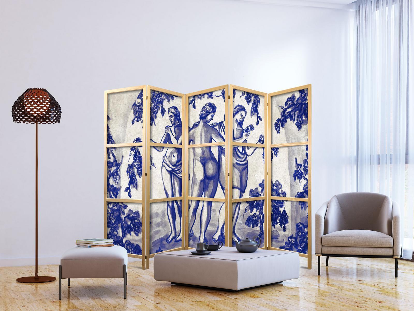 Japanischer Paravent - The Three Graces - Women Among Vineyards Inspired by Ancient Painting Artgeist