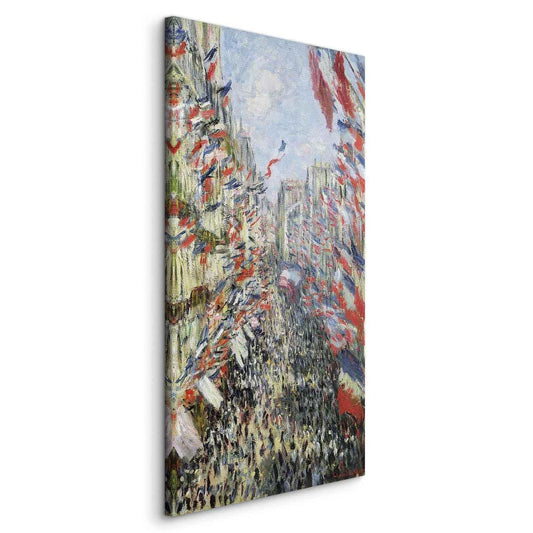 Leinwandbild - The Rue Montorgueil Paris Celebration of June (Claude Monet) Artgeist