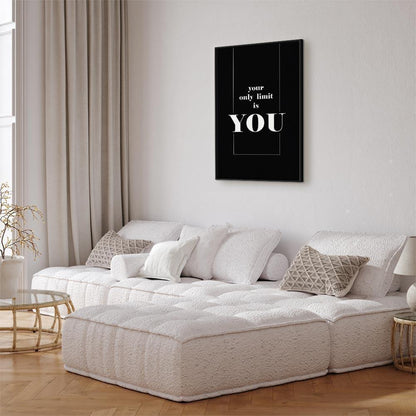 Leinwandbild - Key to Success (1-part) - Black and White English Inscriptions