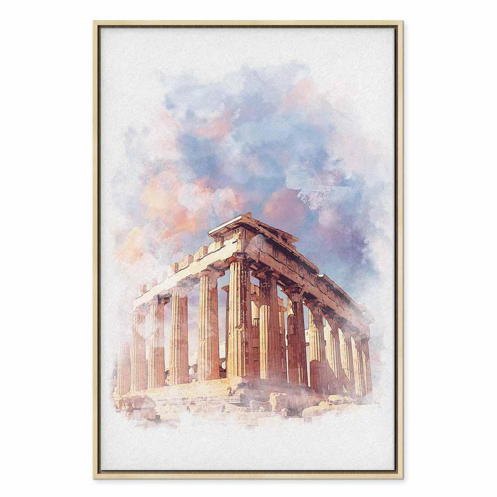 Leinwandbild - Painted Parthenon (1 Part) Vertical