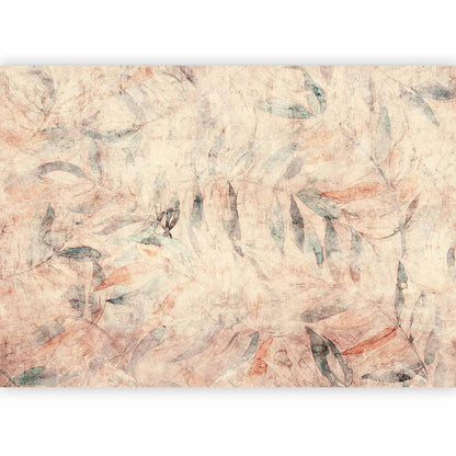 Fototapete - Greek laurels - composition with leaves in patterns on a background in yellow tones