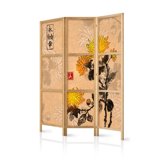 Japanischer Paravent - Style: Chrysanthemums Artgeist