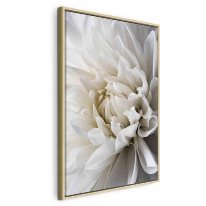 Canvas artwork featuring a white dahlia blossom.
