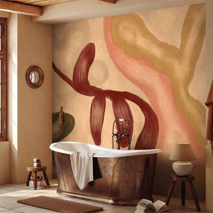 Fototapete - Colorful shapes – worn-out figures in lime wash technique