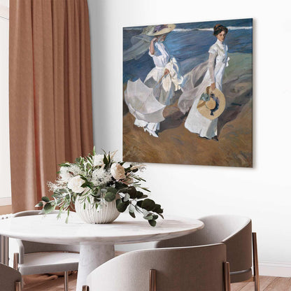 Leinwandbild - Joaquín Sorolla y Bastida – Strolling along the Seashore