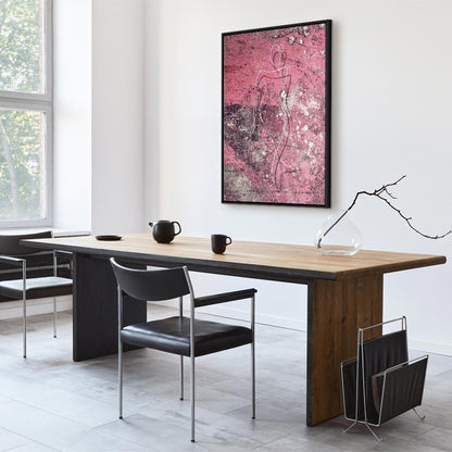 Leinwandbild - Figure on Pink Background (1-part) - Female Silhouette in Marble